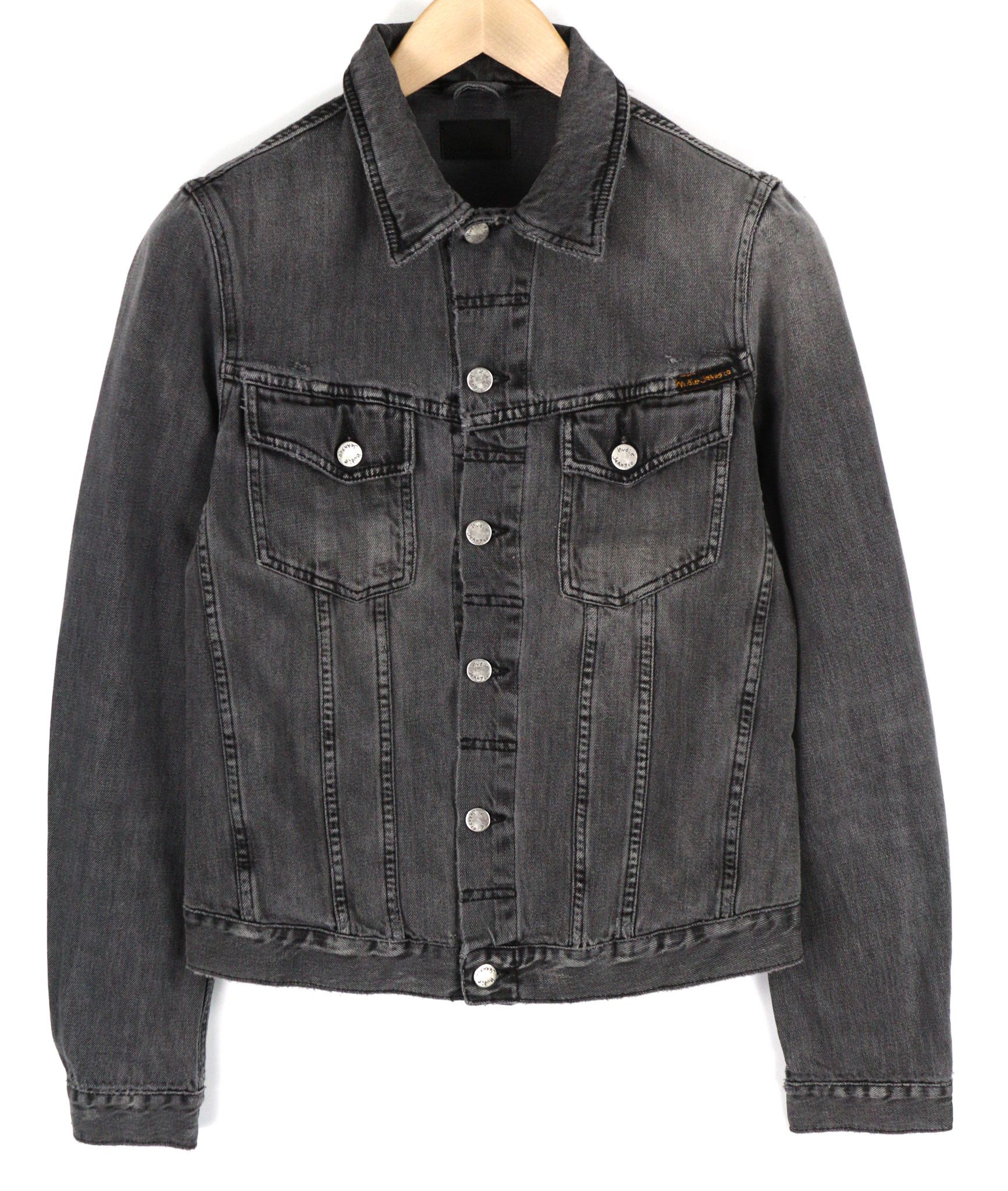 Nudie Jeans BILLY S Desolation Polo Neck Patch Denim Jacket 82470 Size US S / EU 44-46 / 1 - 1 Thumbnail