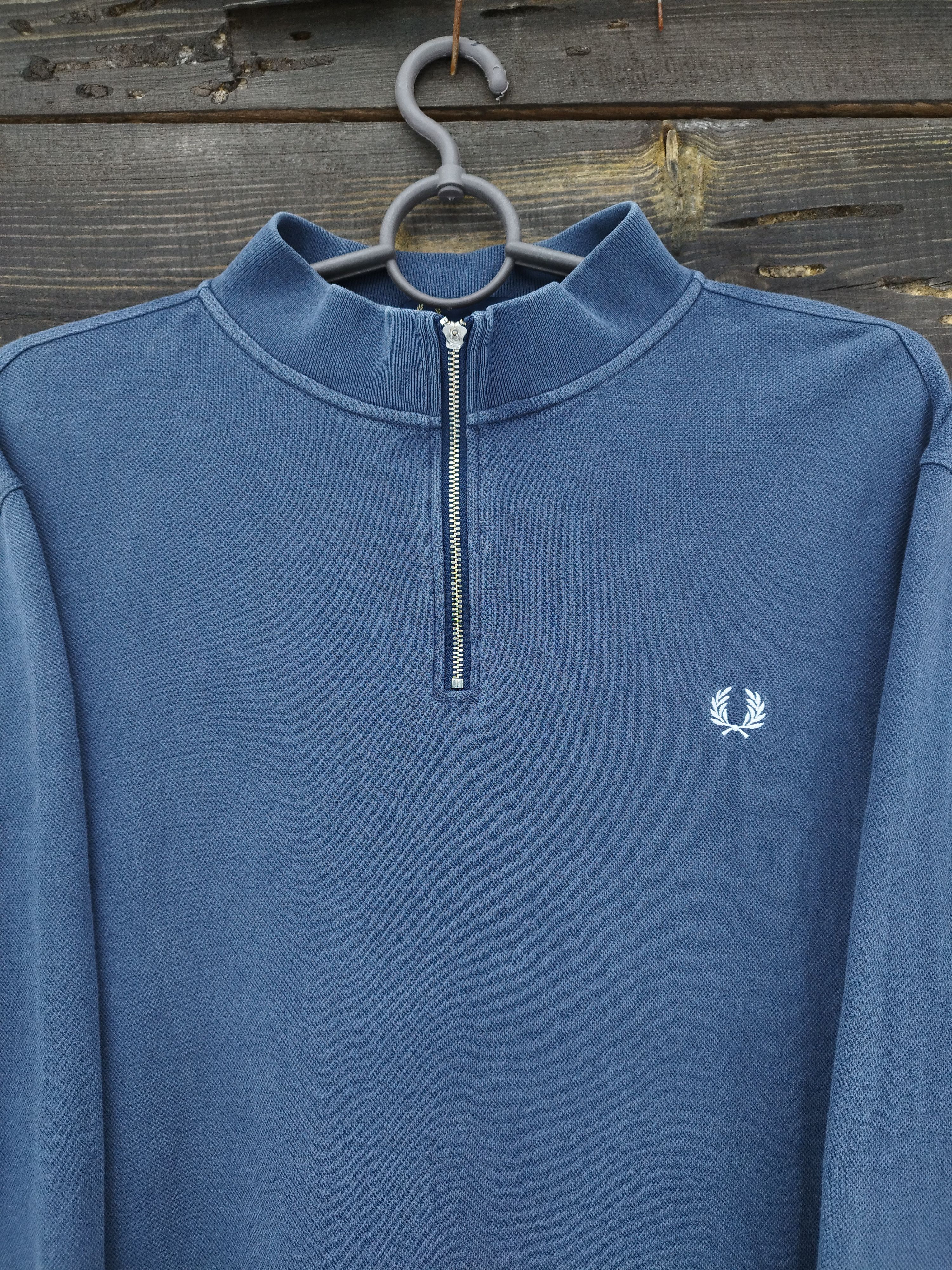 Fred Perry Fred Perry 1/4 Zip Pullover Sweatshirt - Vintage Blue Size US XL / EU 56 / 4 - 3 Thumbnail