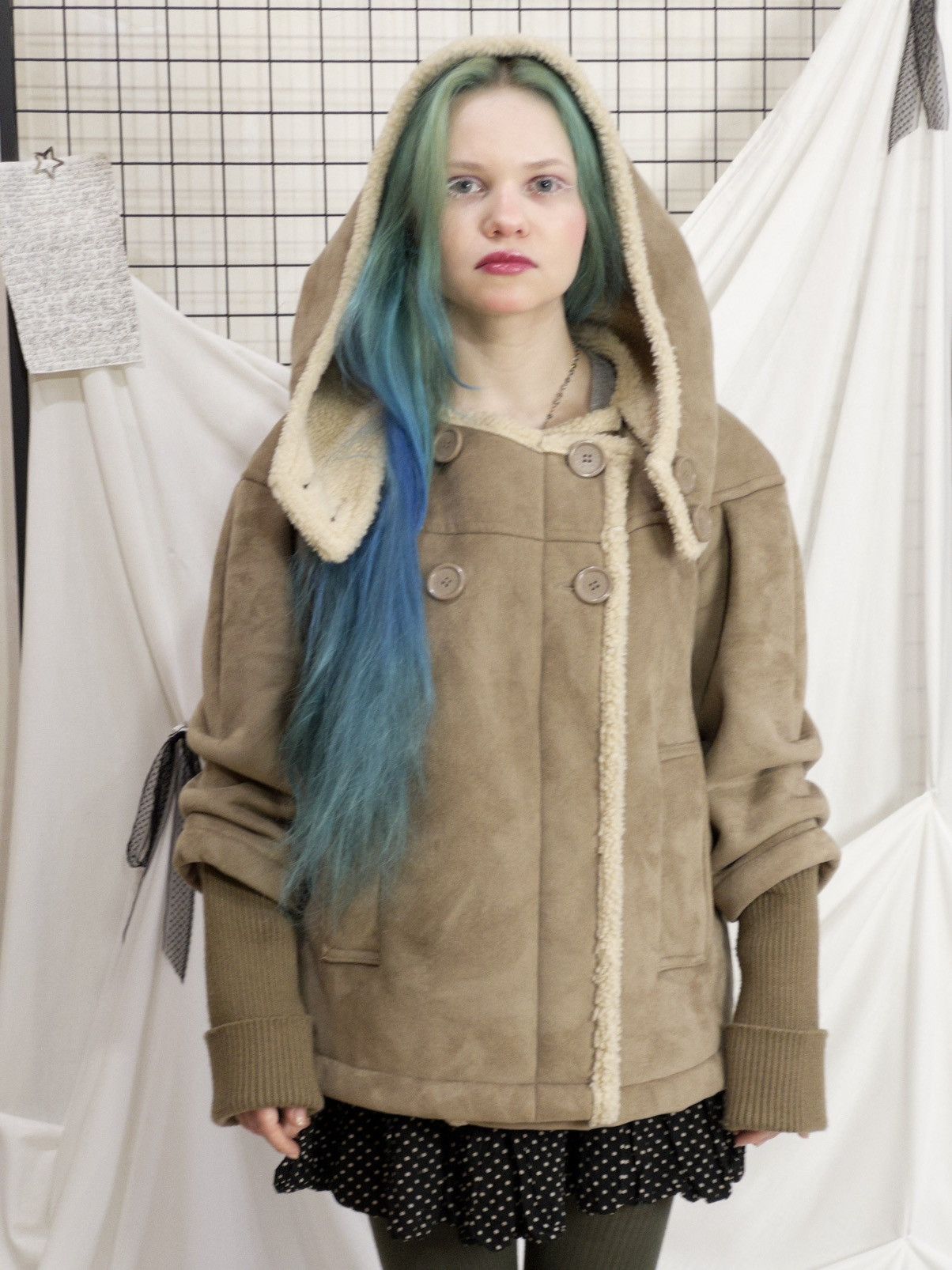 Vintage Faux shearling hooded coat in beige mori kei softcore Size M / US 6-8 / IT 42-44 - 10 Thumbnail