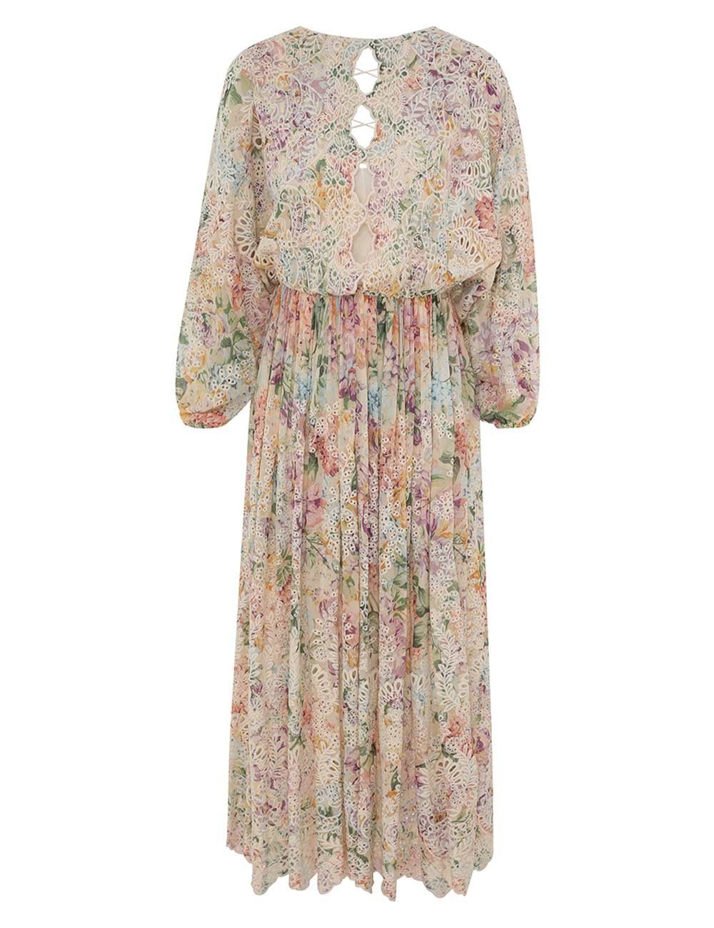 oc11z0525 Halliday Embroidered Midi Dress in Multicolor