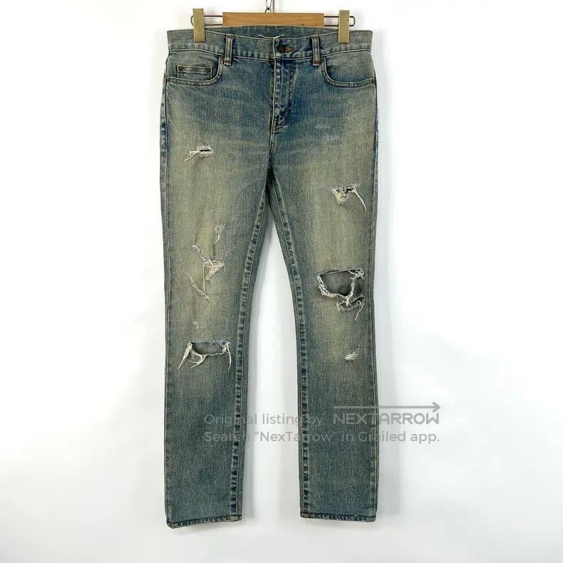 Saint Laurent Paris Saint Laurent Paris size S Washed and Worn Ripped Men's Bl Size US 27 - 1 Thumbnail