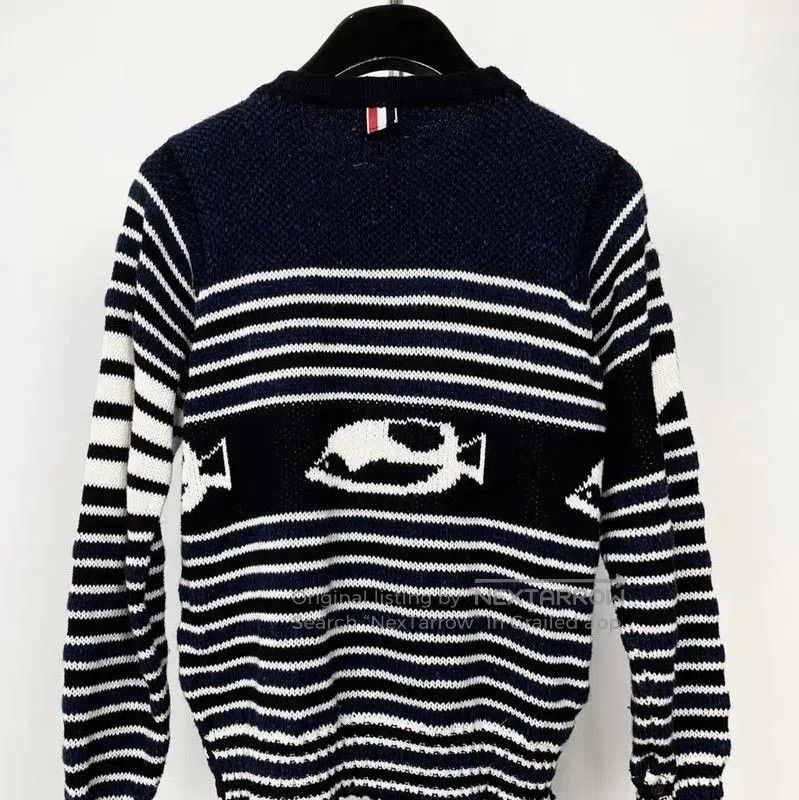 Thom Browne Thom Browne Color-Block Cotton Blend Pullover Sweater . Size US M / EU 48-50 / 2 - 2 Thumbnail