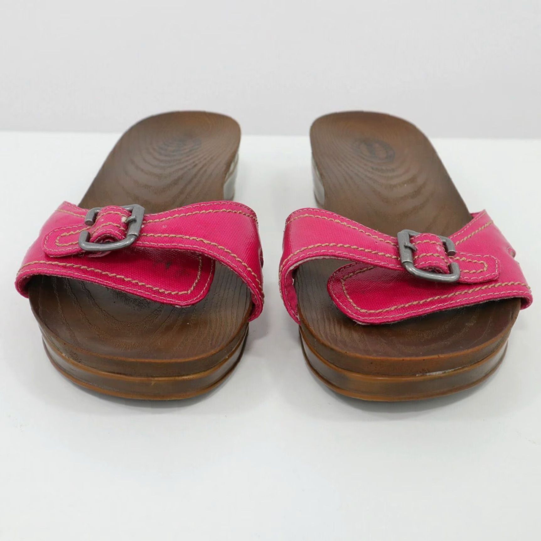 Dr. Scholl's Sandals Womens 10 Hot Pink Buckle Slip On Comfort