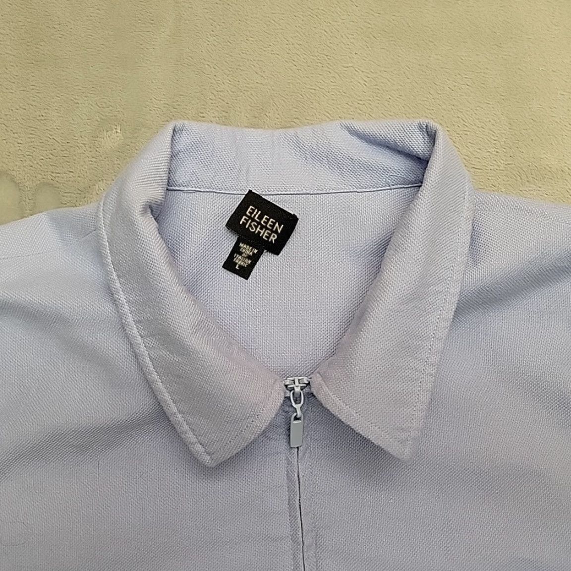 Eileen Fisher Eileen Fisher Jacket Womens L Blue Full Zip Cotton Stretch Blend Comfort Bomber Jacket Size L / US 10 / IT 46 - 2 Thumbnail