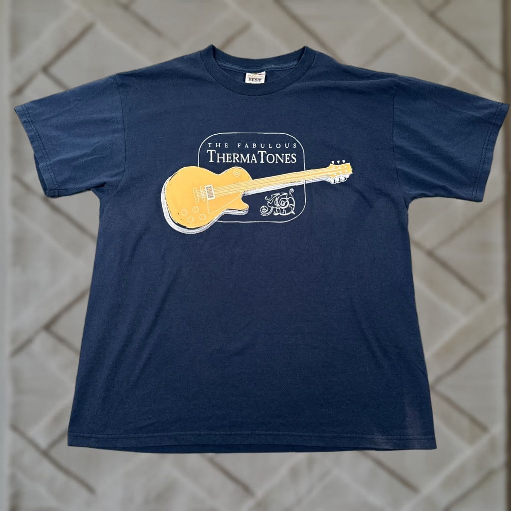 Fruit Of The Loom VINTAGE Fruit of the Loom T-Shirt Men Large Graphic Print Music Art Concert Navy Blue Short Sleeve Size US L / EU 52-54 / 3 - 1 Thumbnail