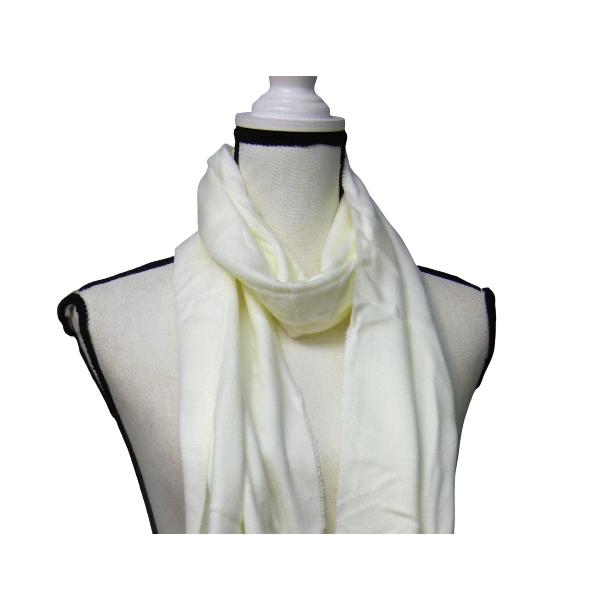 Steve Madden Steve Madden Mid Weight Solid Muffle Scarf, Ivory, OS-Made i Size ONE SIZE - 3 Thumbnail
