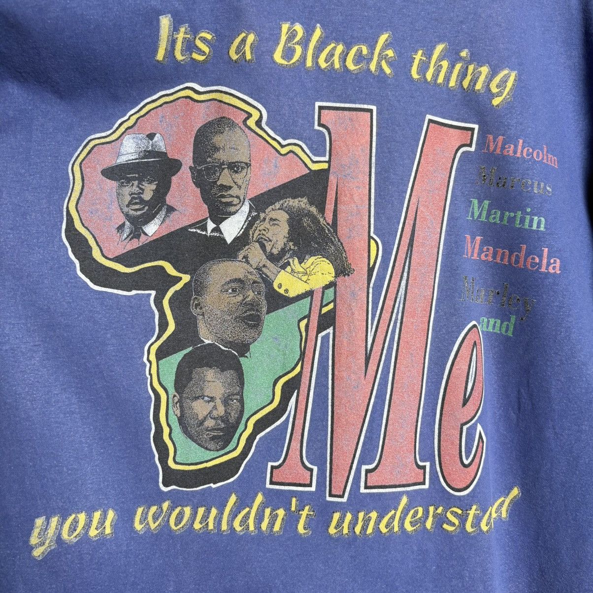 Vintage Vintage 90s Black History Malcolm Martin Luther Graphic Tee Size US L / EU 52-54 / 3 - 4 Thumbnail