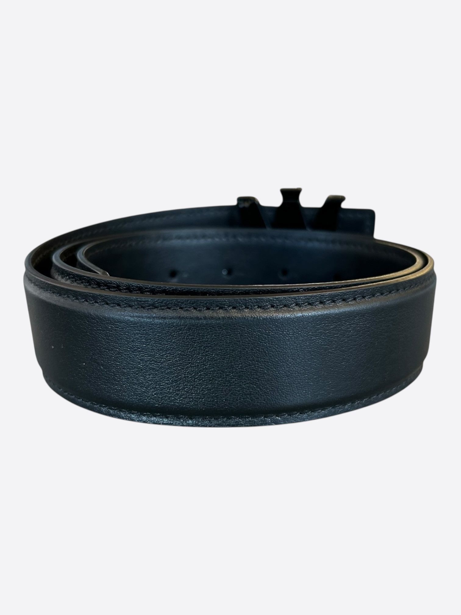 Amiri Amiri Black MA Logo Leather Belt Size 28 - 2 Thumbnail