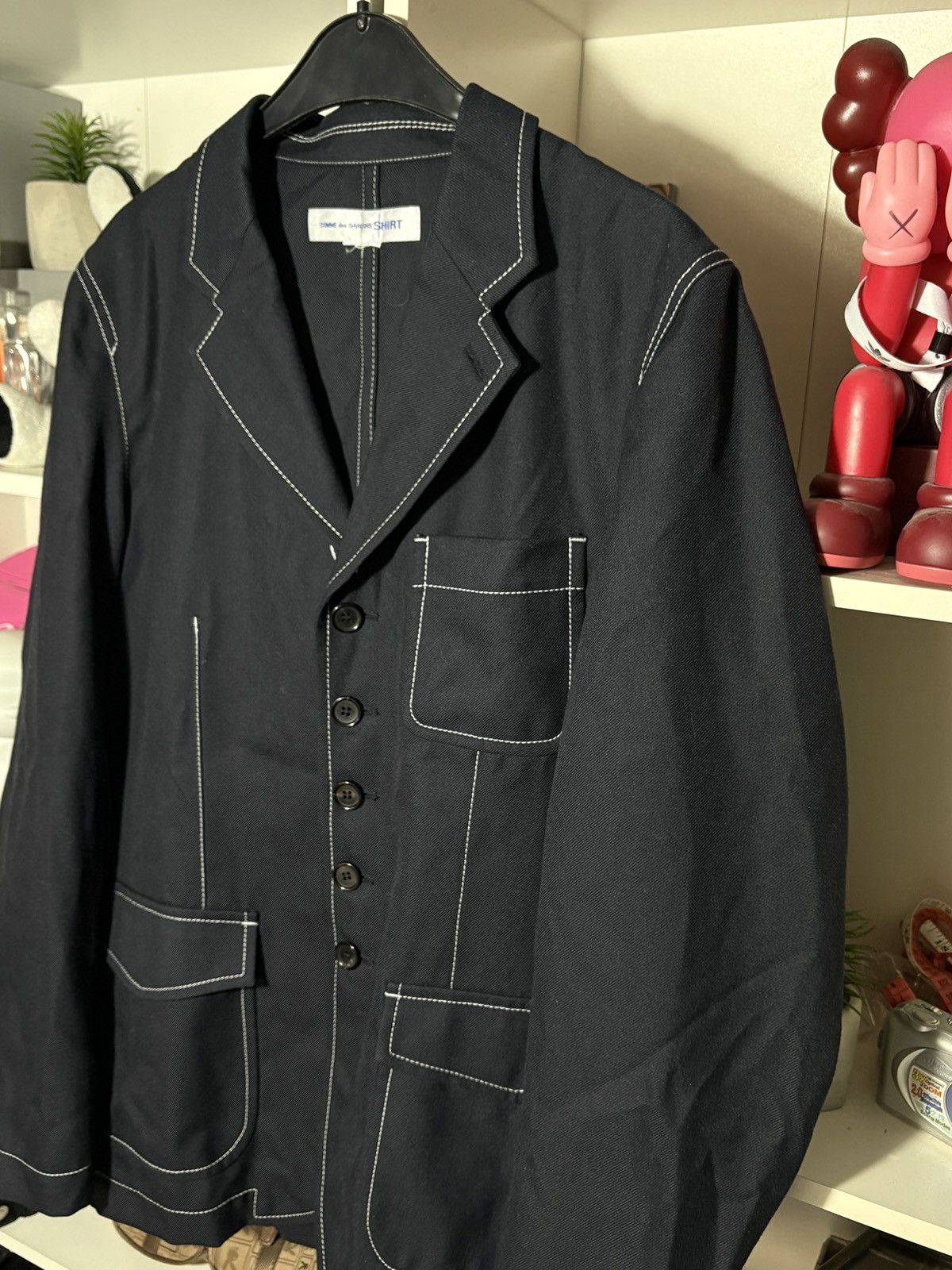 Comme des Garcons COMME des GARCONS SHIRT CONTRAST STITCH WOOL BLEND JACKET Size L / US 10 / IT 46 - 3 Thumbnail