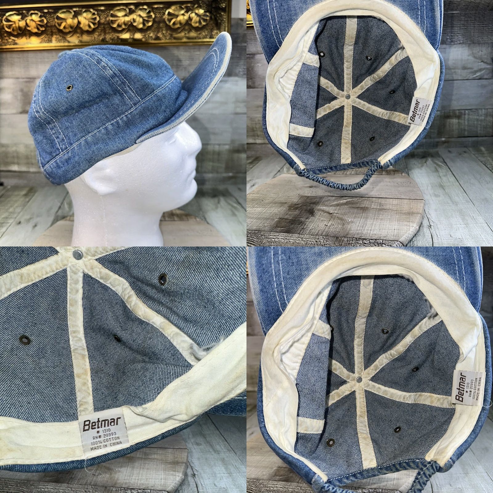 Denime VINTAGE Betmar Denim Hat One Size Flipped Bill Size ONE SIZE - 8 Thumbnail