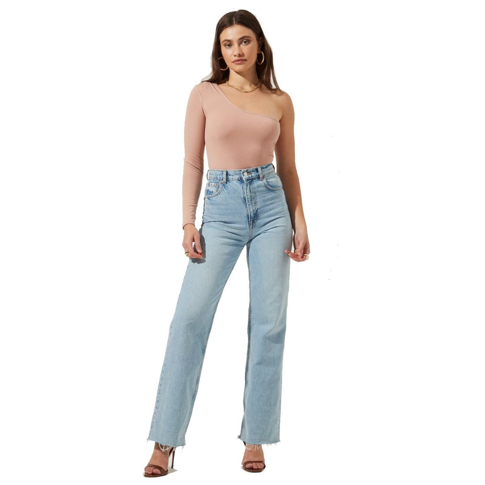 The Unbranded Brand ASTR the Label Women One Shoulder Thong Bodysuit Size M Size M / US 6-8 / IT 42-44 - 6 Thumbnail