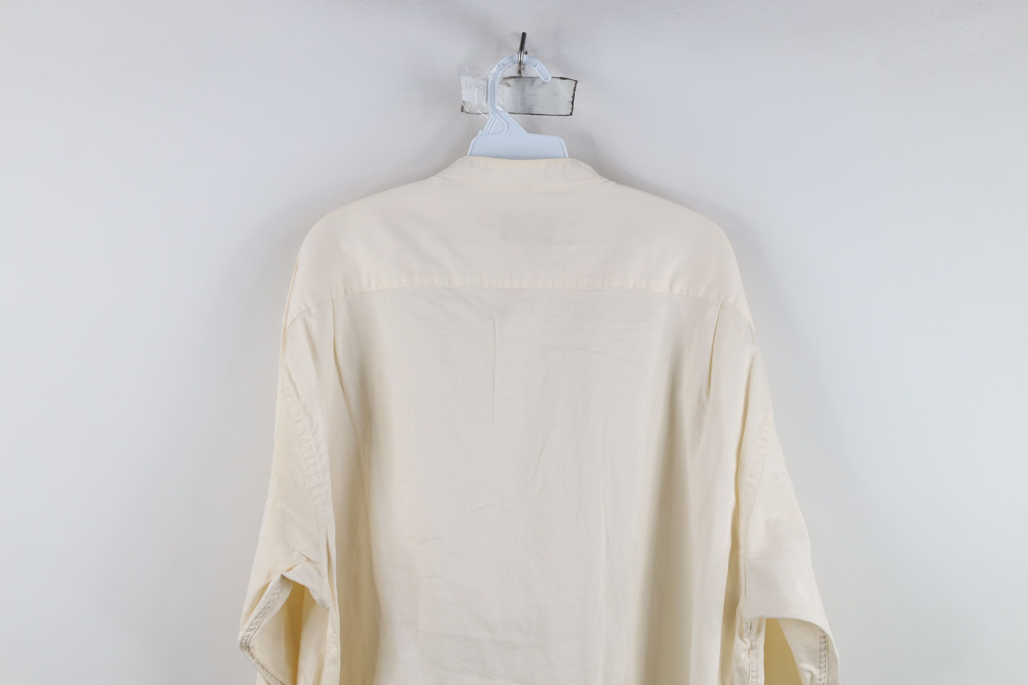 Vintage Vintage 90s Streetwear Ribbed Band Collar Button Shirt Size US XXL / EU 58 / 5 - 12 Thumbnail