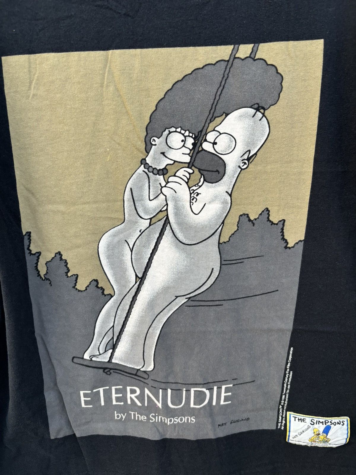 Vintage Vtg 1998 The Simpsons "ETERNUDIE" Homer & Marge Size US L / EU 52-54 / 3 - 3 Thumbnail