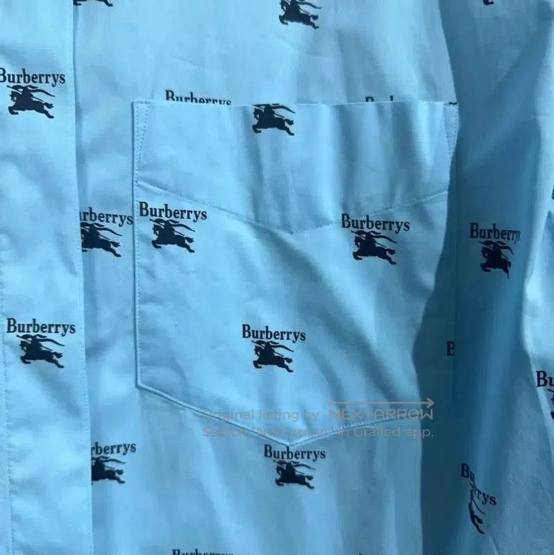 Burberry Burberry Men's Blue Cotton Blend Shirt. Size US M / EU 48-50 / 2 - 3 Thumbnail