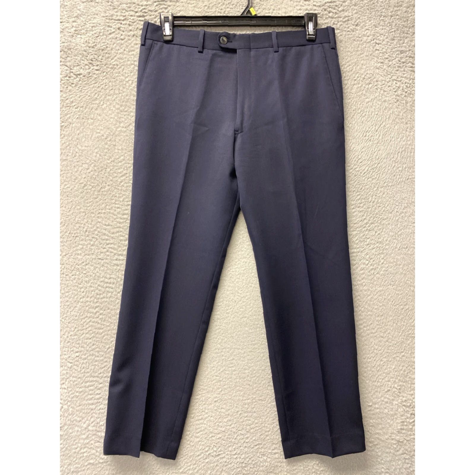 Vintage JB Britches Dress Pants Men’s 33x29 Navy Wool Cuffed Pleated Zip Regular Inseam 29 100% Wool Style: Dress Pants Size US 33 - 2 Thumbnail