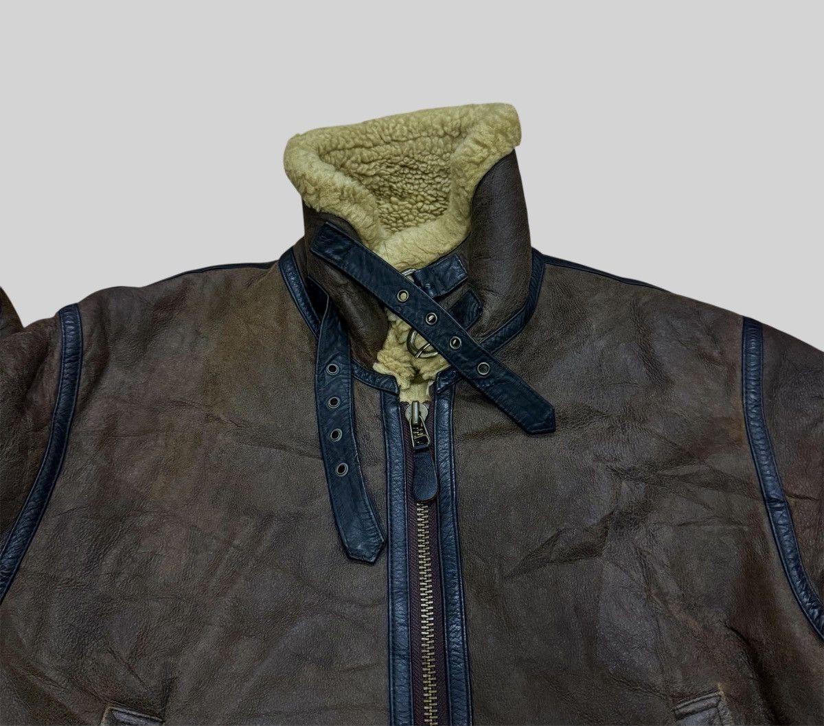 Genuine Leather Vintage Pottar B3 Sheep Skin Air Force Army Military Size US L / EU 52-54 / 3 - 5 Thumbnail