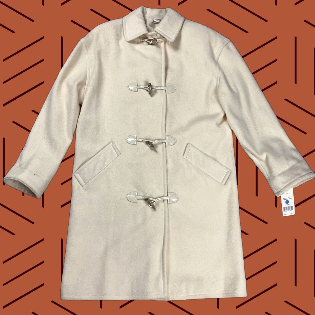 Talbots VINTAGE Talbots Wool Duffle Coat Women’s Size 10 Long Overcoat Winter Ivory Toggle Buttons Size L / US 10 / IT 46 - 1 Thumbnail