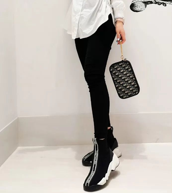 Dior Dior Black Sock Shoe EUR 36.5 98 New Size US 6 / IT 36 - 9 Thumbnail