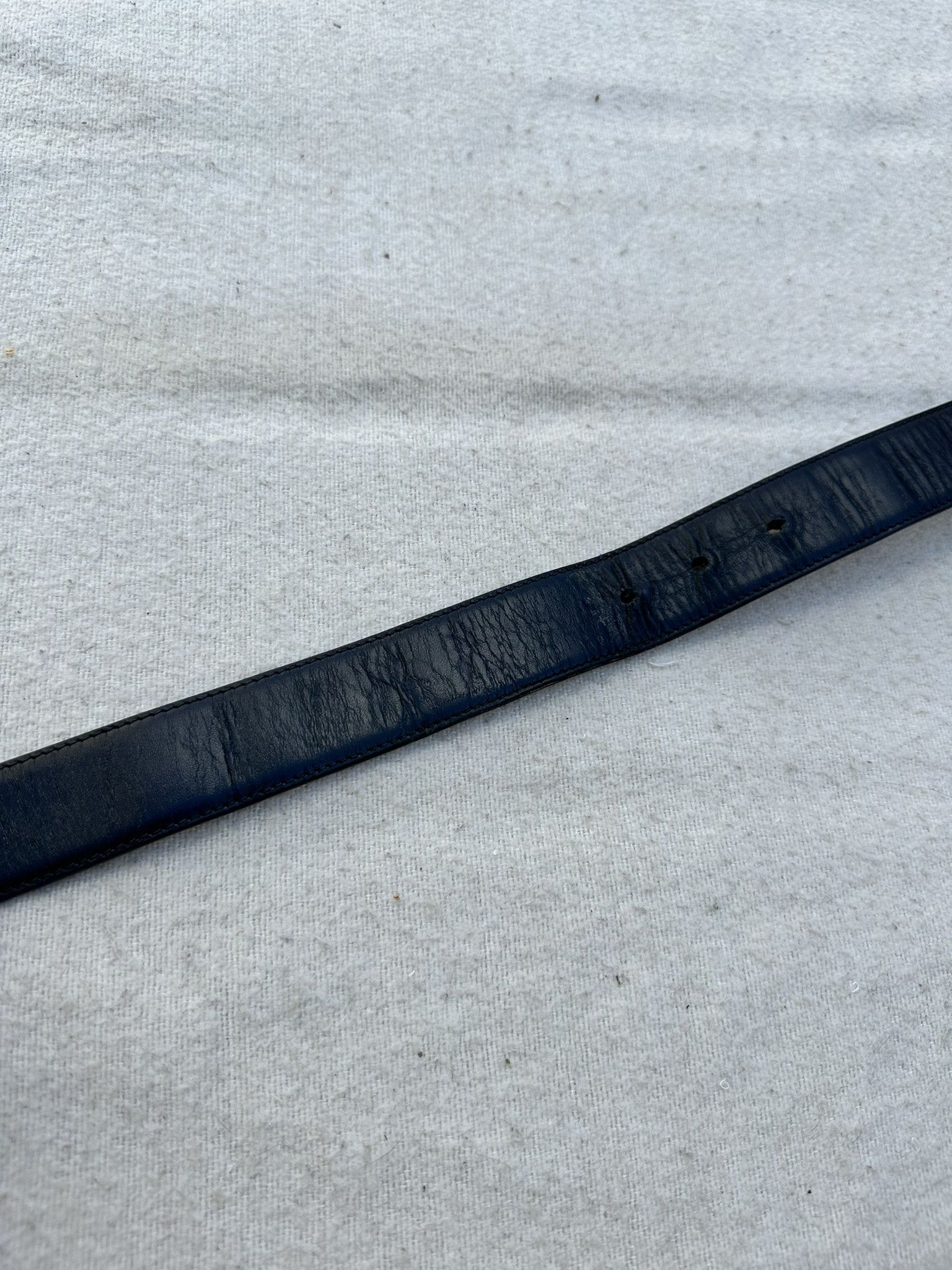 Gucci Belt Vintage G Classic Buckle Logo Black Leather