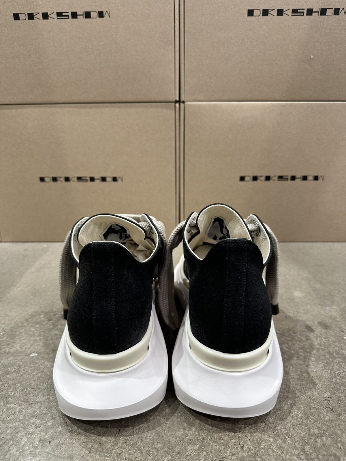 Rick Owens Drkshdw RICK OWENS - DRKSHDW Abstract Low Sneaker Black Milk Size US 10 / EU 43 - 4 Thumbnail