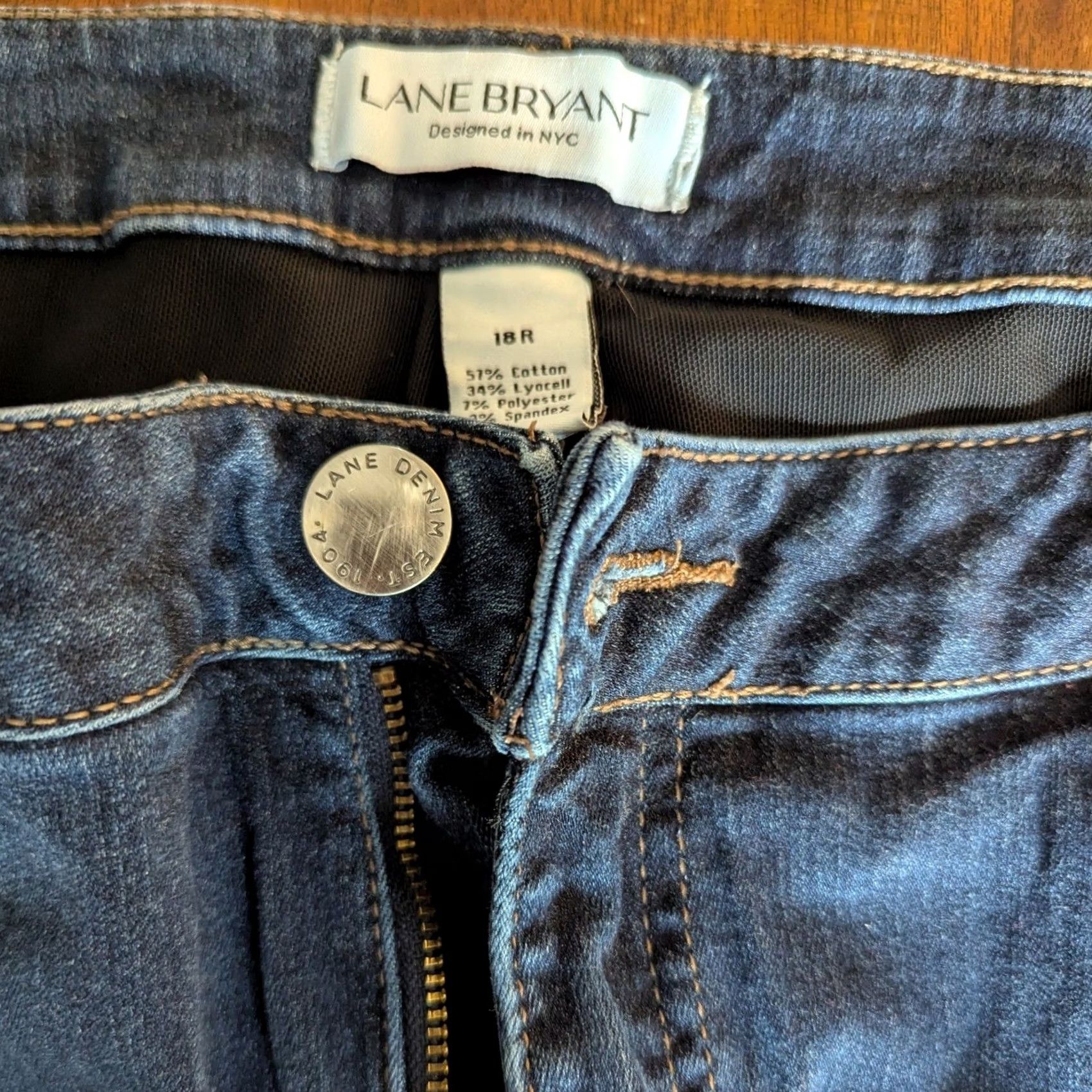 Vintage Lane Bryant Jeans Skinny Denim Dark Wash Mid Rise Super Stretch Womens 18W Jeans Size 40" / US 18 - 5 Thumbnail