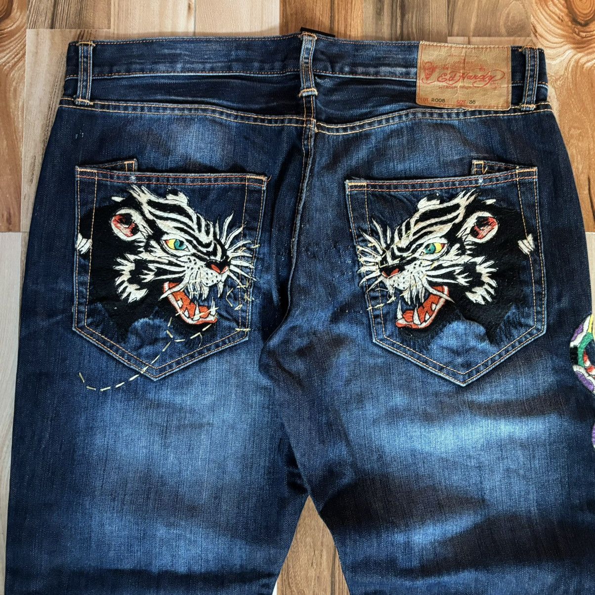 Ed Hardy Crazy Vintage 00s Edhardy Baggy Denim Size US 36 / EU 52 - 4 Thumbnail