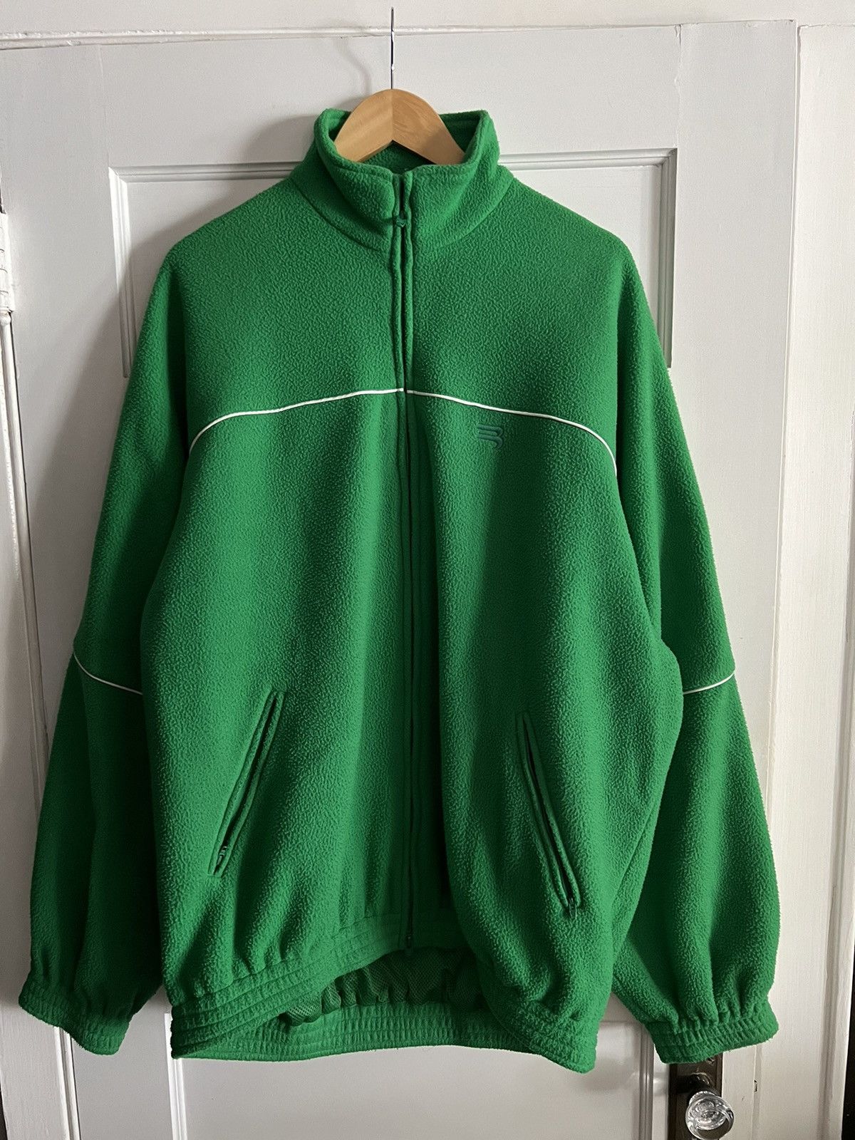 Balenciaga Balenciaga Sporty B oversized green fleece jacket Grailed