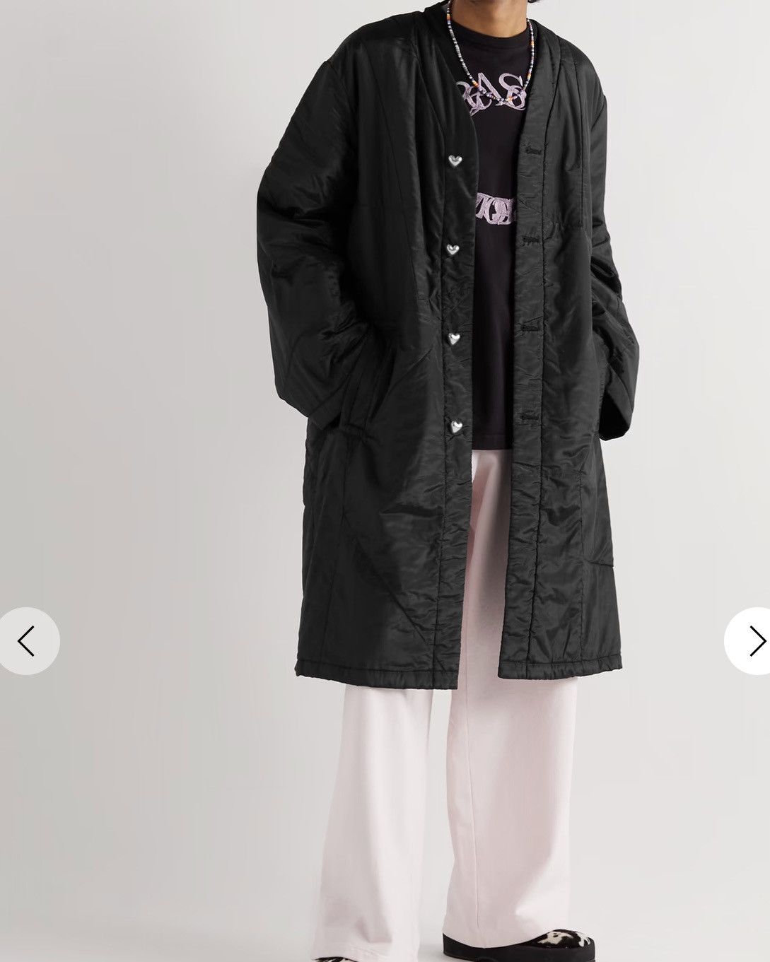 Acne Studios Acne Studios Oliber Quilted Long Coat Black Heart Buttons Size US L / EU 52-54 / 3 - 2 Thumbnail