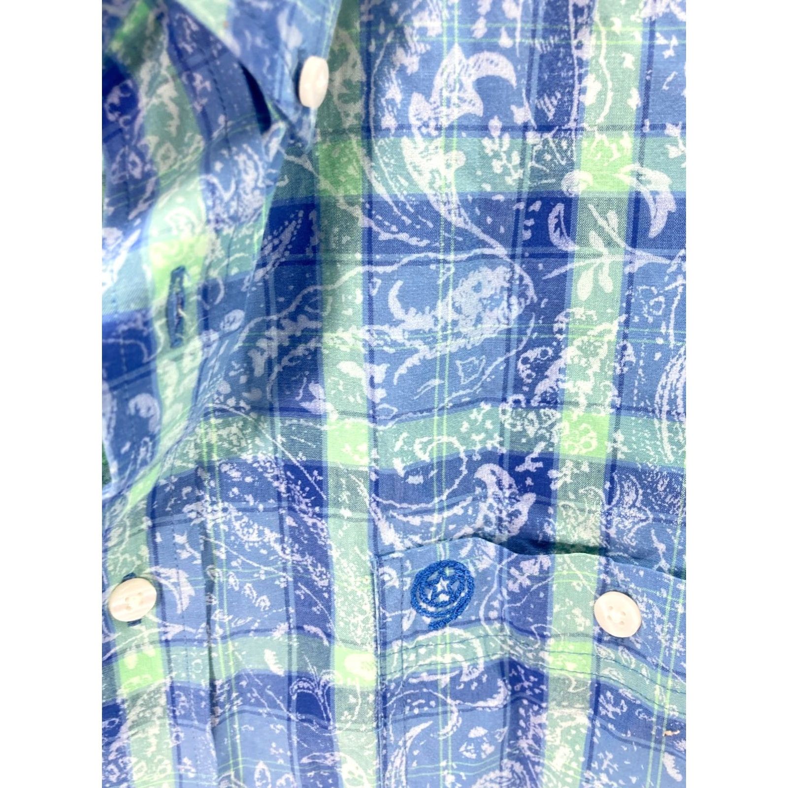 Wrangler VINTAGE Wrangler George Strait Button-Down Shirt Mens 2XL Blue Plaid Paisley Long Sleeve Size US XXL / EU 58 / 5 - 6 Thumbnail