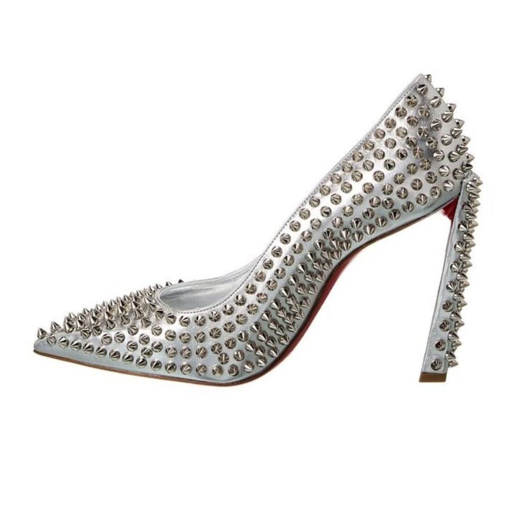 Christian Louboutin Christian Louboutin Condora Spikes 100 Silver Pump Heels 40 Size US 9 / IT 39 - 2 Thumbnail