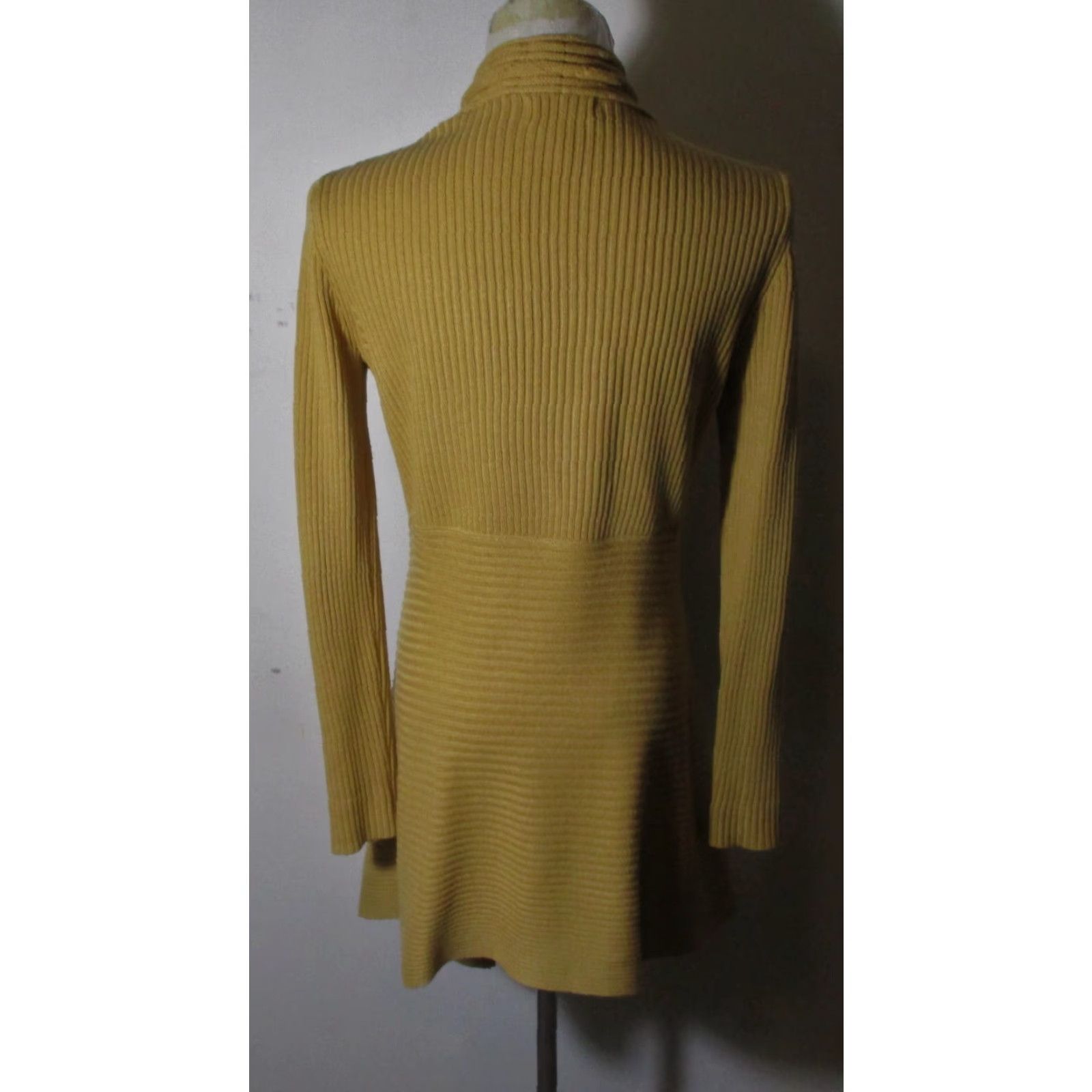 Vintage DRESSBARN Cardigan Tunic Sweater Women's S Tan Cotton Blend All Seasons Long Sleeve Casual Womens Size S / US 4 / IT 40 - 5 Thumbnail