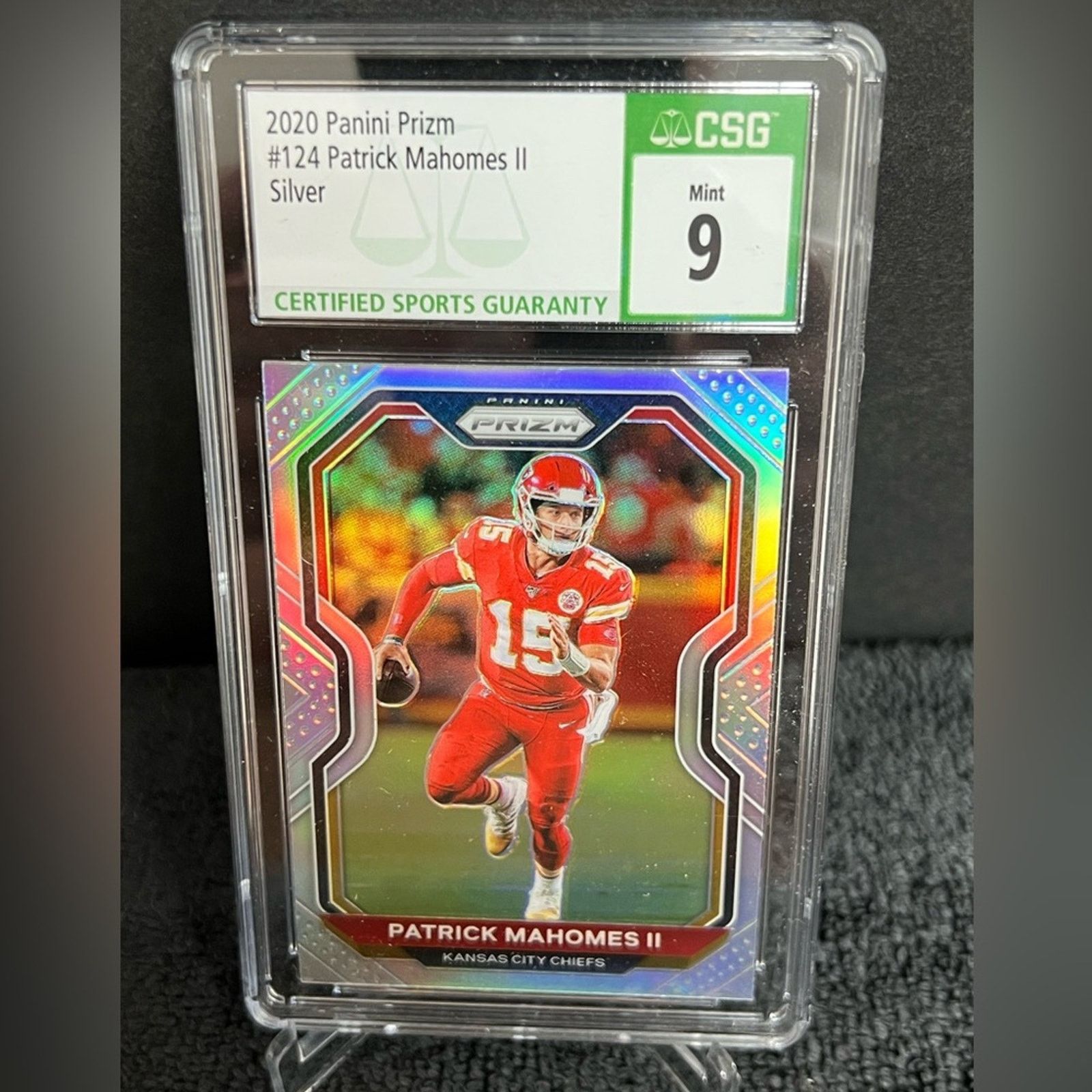 NFL Patrick Mahomes 2020 Panini Prizm Silver #124 Kansas CSG 9 Size ONE SIZE - 1 Thumbnail