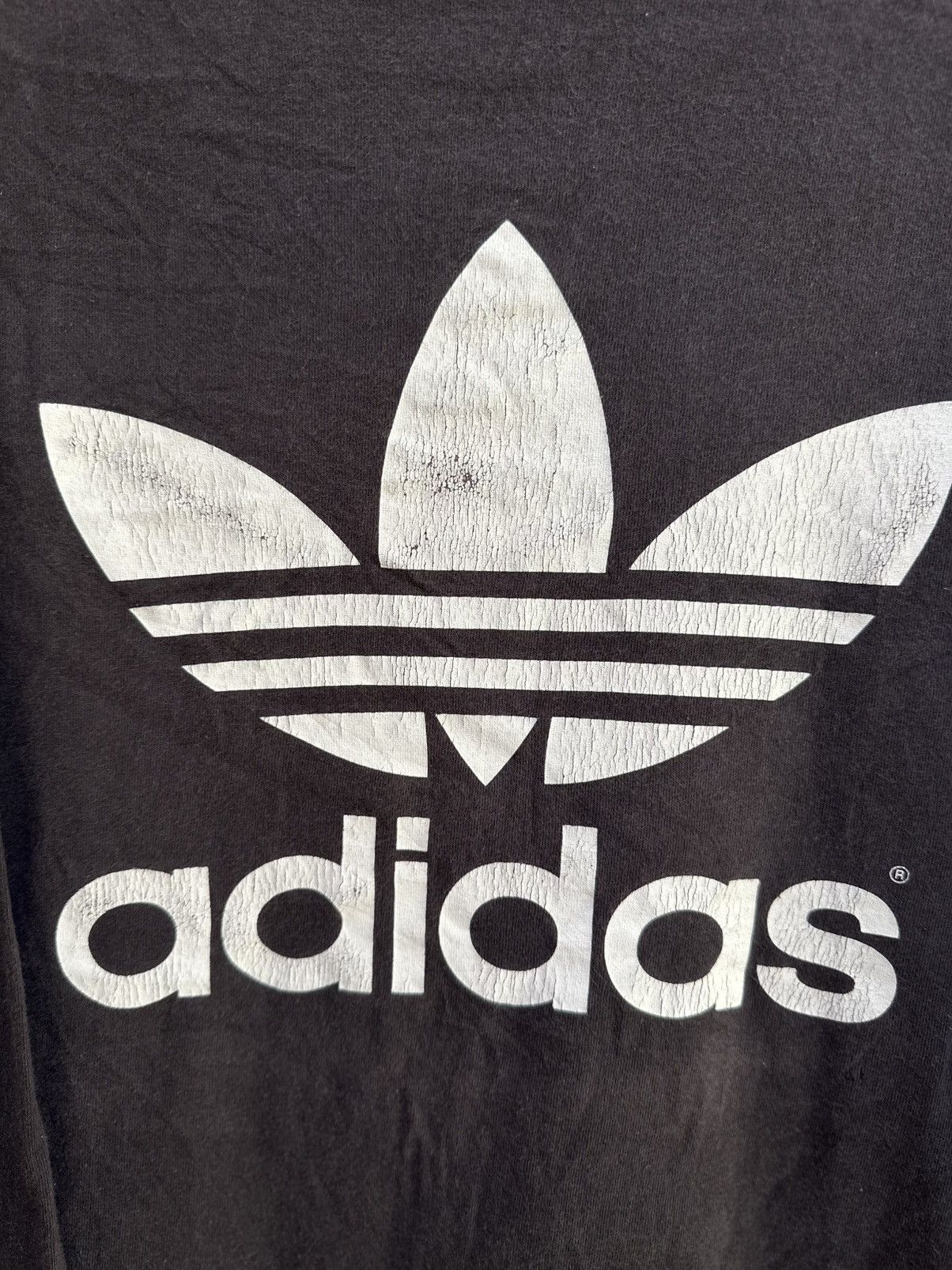 Adidas × Vintage Vintage Adidas Big Logo Long Sleeve Faded Tee Size US M / EU 48-50 / 2 - 2 Thumbnail