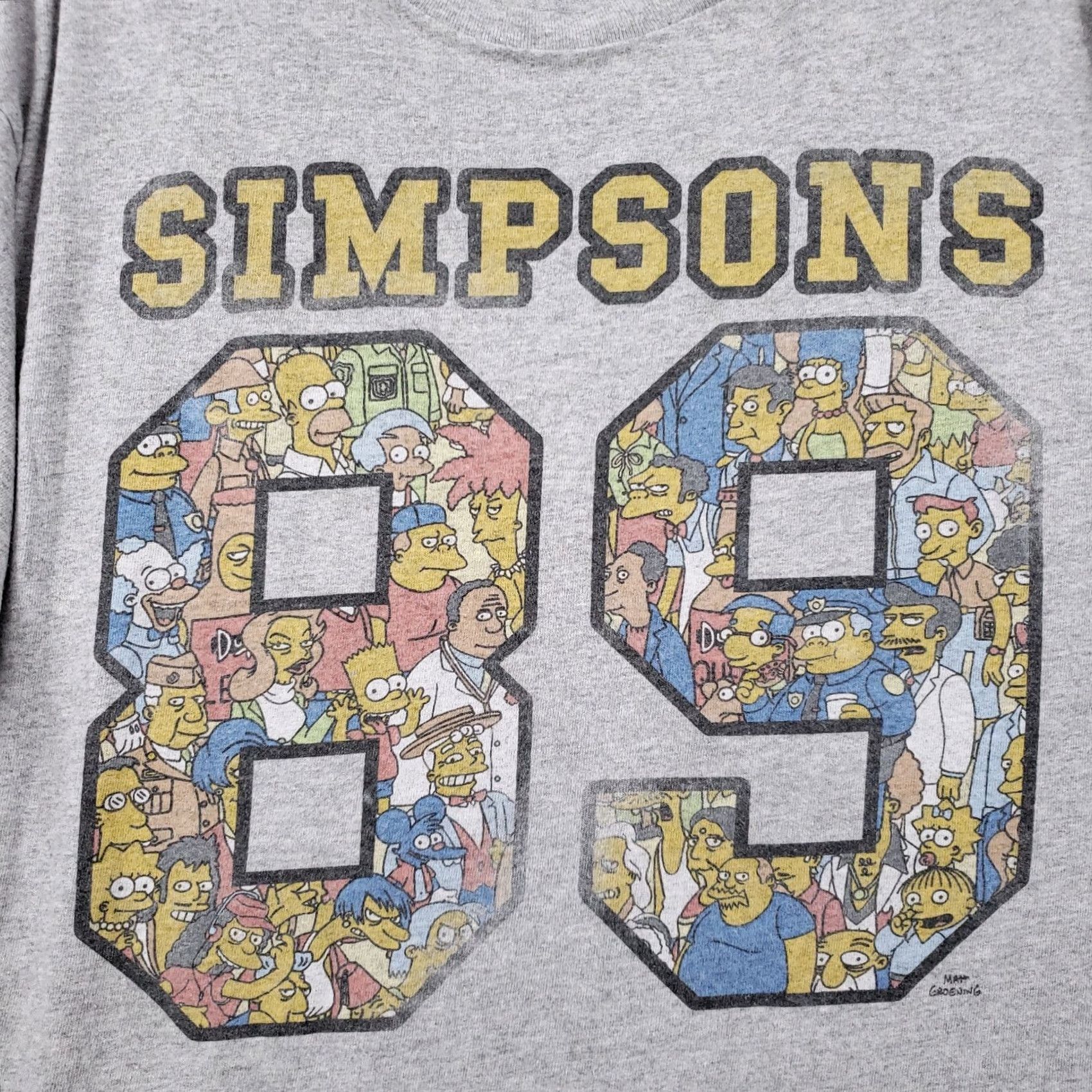 Vintage Simpsons T Shirt Mens Gray XL Short Sleeve Crew Neck Cotton Heathered 89 Classic Size US XL / EU 56 / 4 - 3 Thumbnail