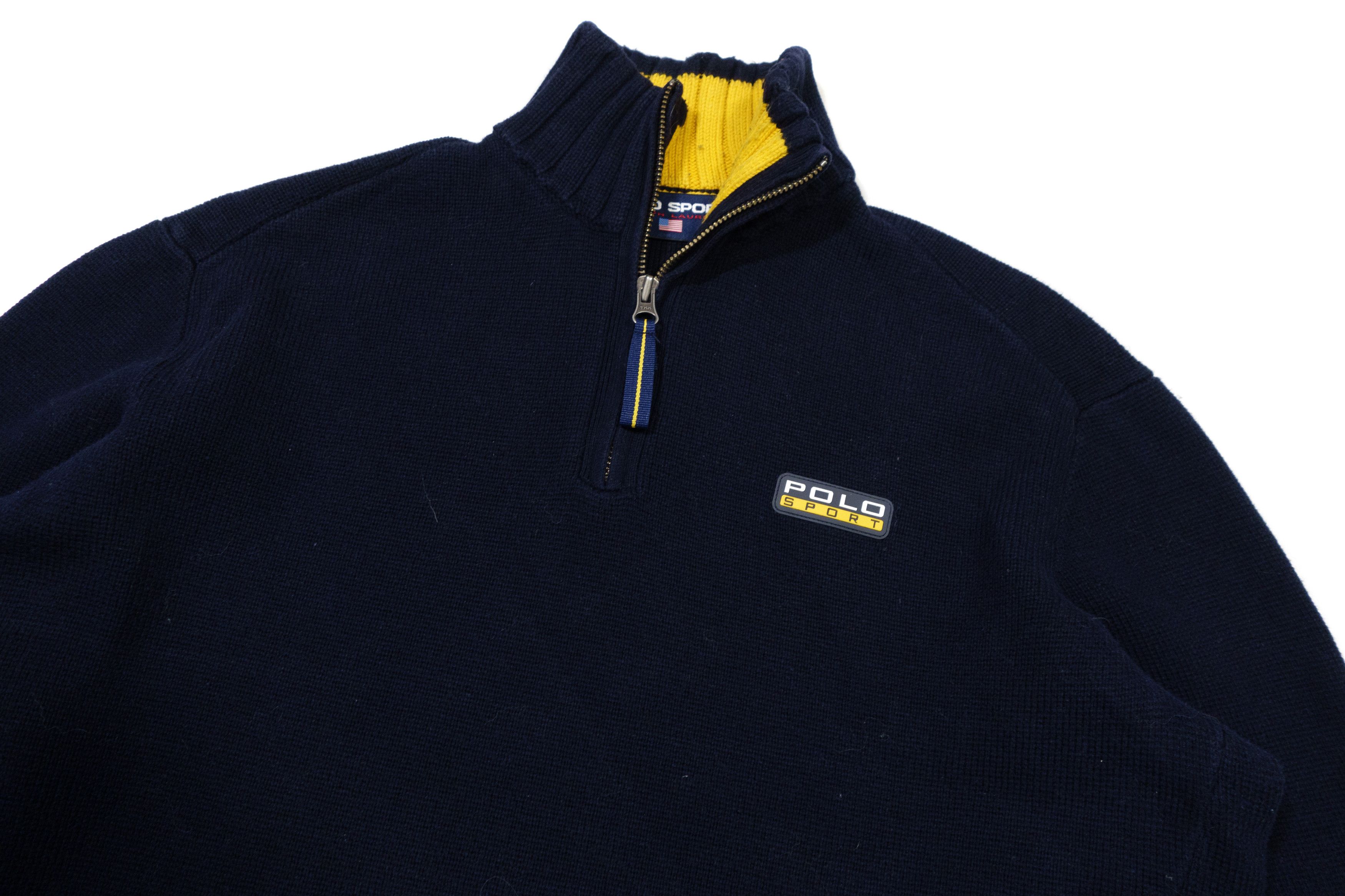 Polo Ralph Lauren 90s Polo Sport Ralph Lauren 1/4 Zip Knit High Neck Sweater Size US L / EU 52-54 / 3 - 3 Thumbnail