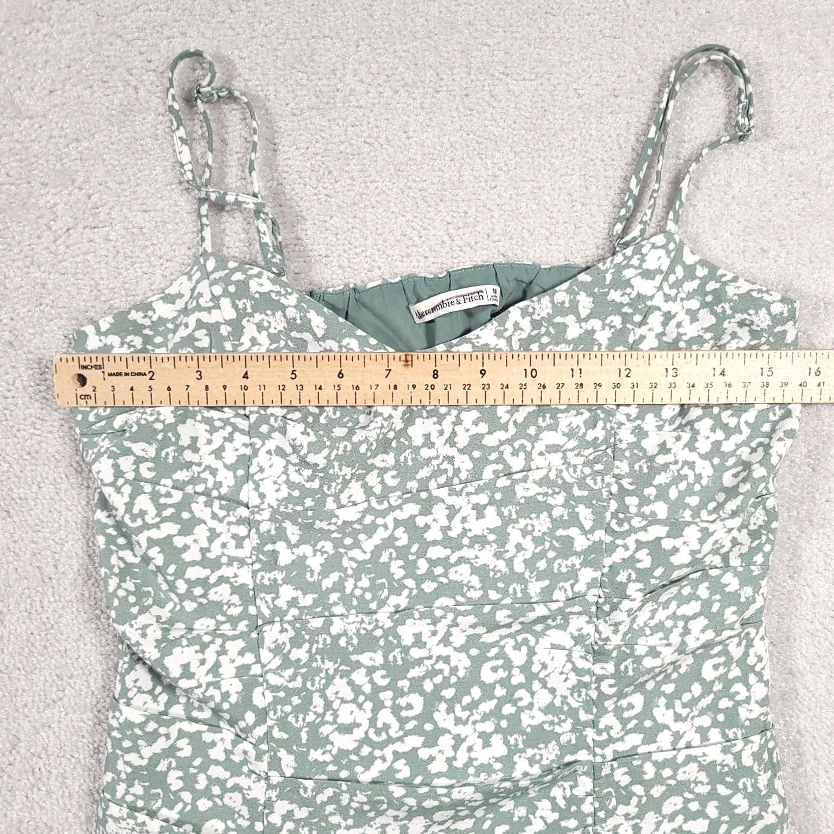 Abercrombie & Fitch Abercrombie & Fitch Dress Women's Medium Bodycon Short Side Zip Multicolor Green White Sleeveless Casual Party/Cocktail Travel Womens Size 32" / US 10 / IT 46 - 4 Thumbnail