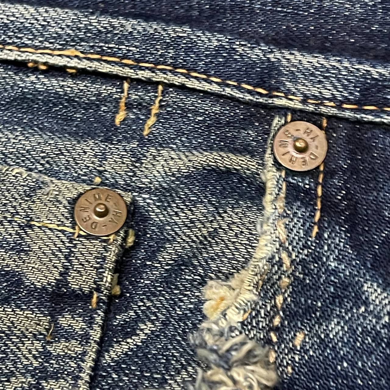 Denime Vintage Denime Japan Thrashed Denim Selvedge Leather Patch Size US 30 / EU 46 - 14 Thumbnail