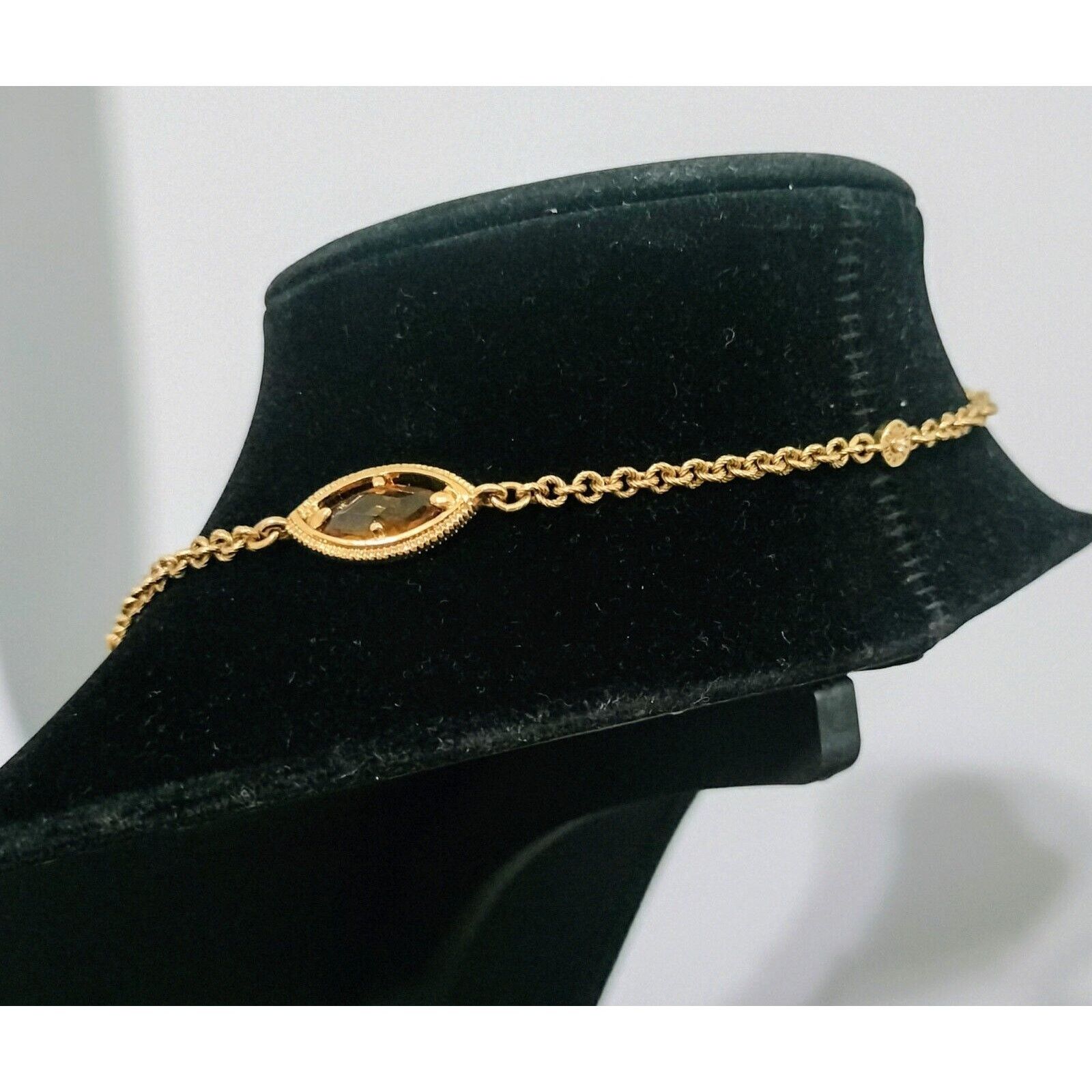 Monet Monet Necklace Vintage Gold Tone Brown Station Y Drop Size ONE SIZE - 14 Thumbnail