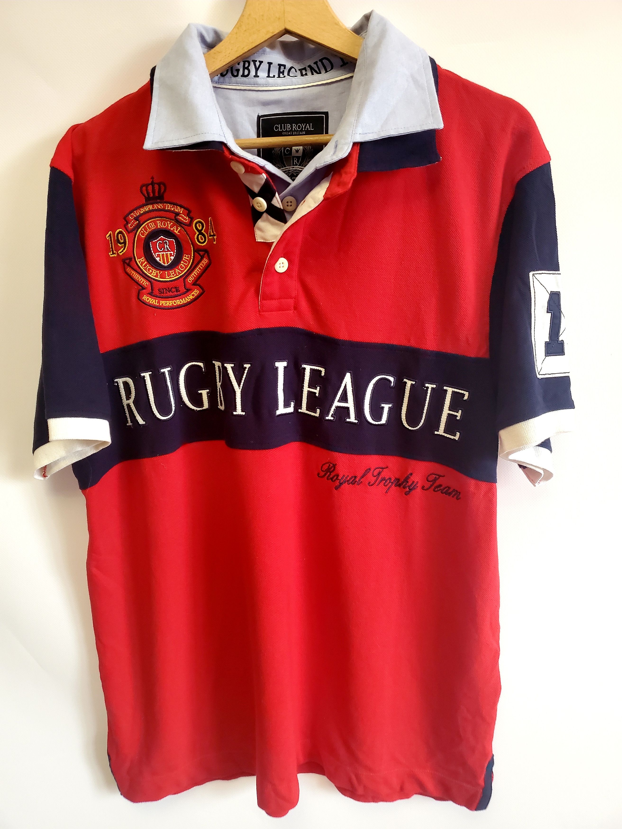 Vintage Club royal rugby league great Britain polo shirt, size L Size US L / EU 52-54 / 3 - 1 Thumbnail