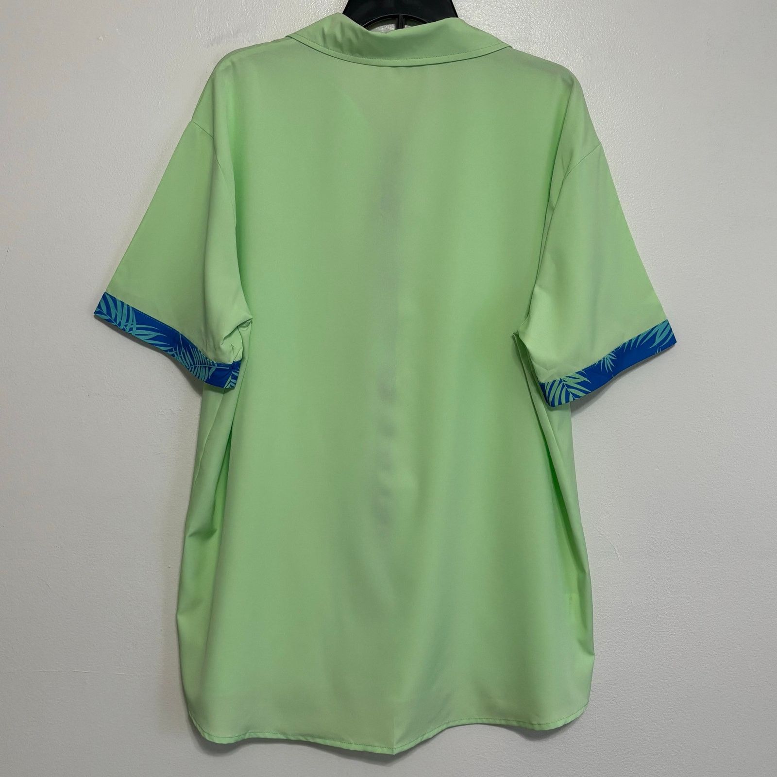 Other Men’s XL Lime Green & Blue Tropical Polyester Shirt Size US XL / EU 56 / 4 - 2 Thumbnail