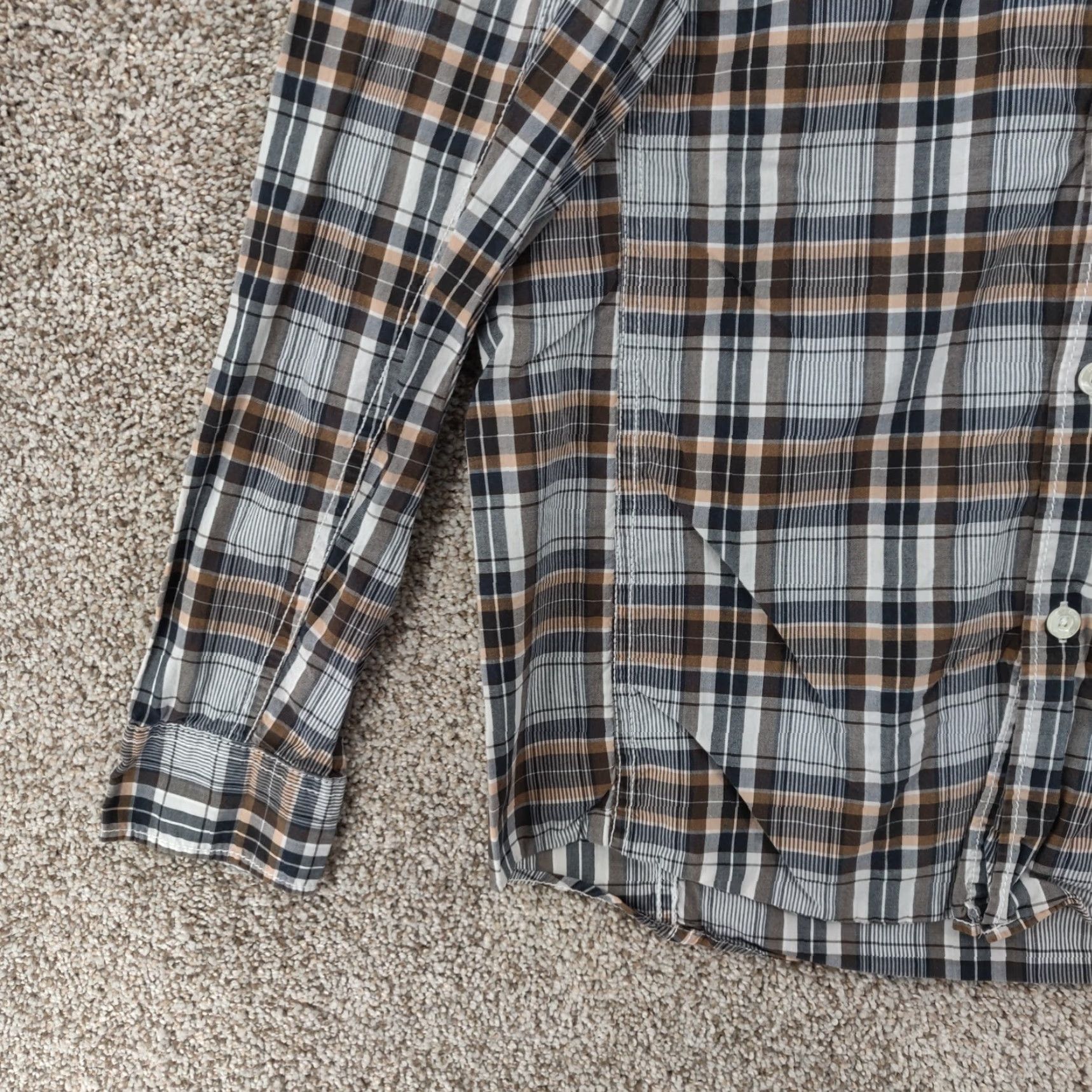 RVCA RVCA Shirt Mens M Yellow Plaid Long Sleeve Button-Up Regular Fit Size US M / EU 48-50 / 2 - 3 Thumbnail