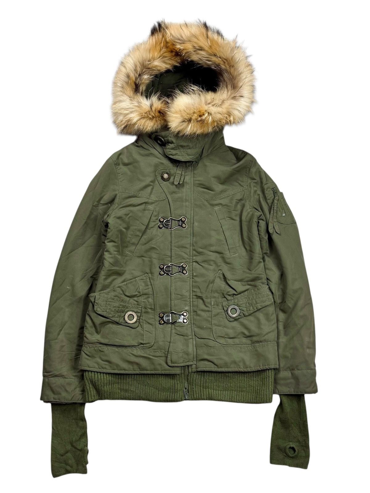 GOA 2000s SLY - Thumbhole Apocalypse Style Fur Hoodie Jacket Size US M / EU 48-50 / 2 - 1 Thumbnail
