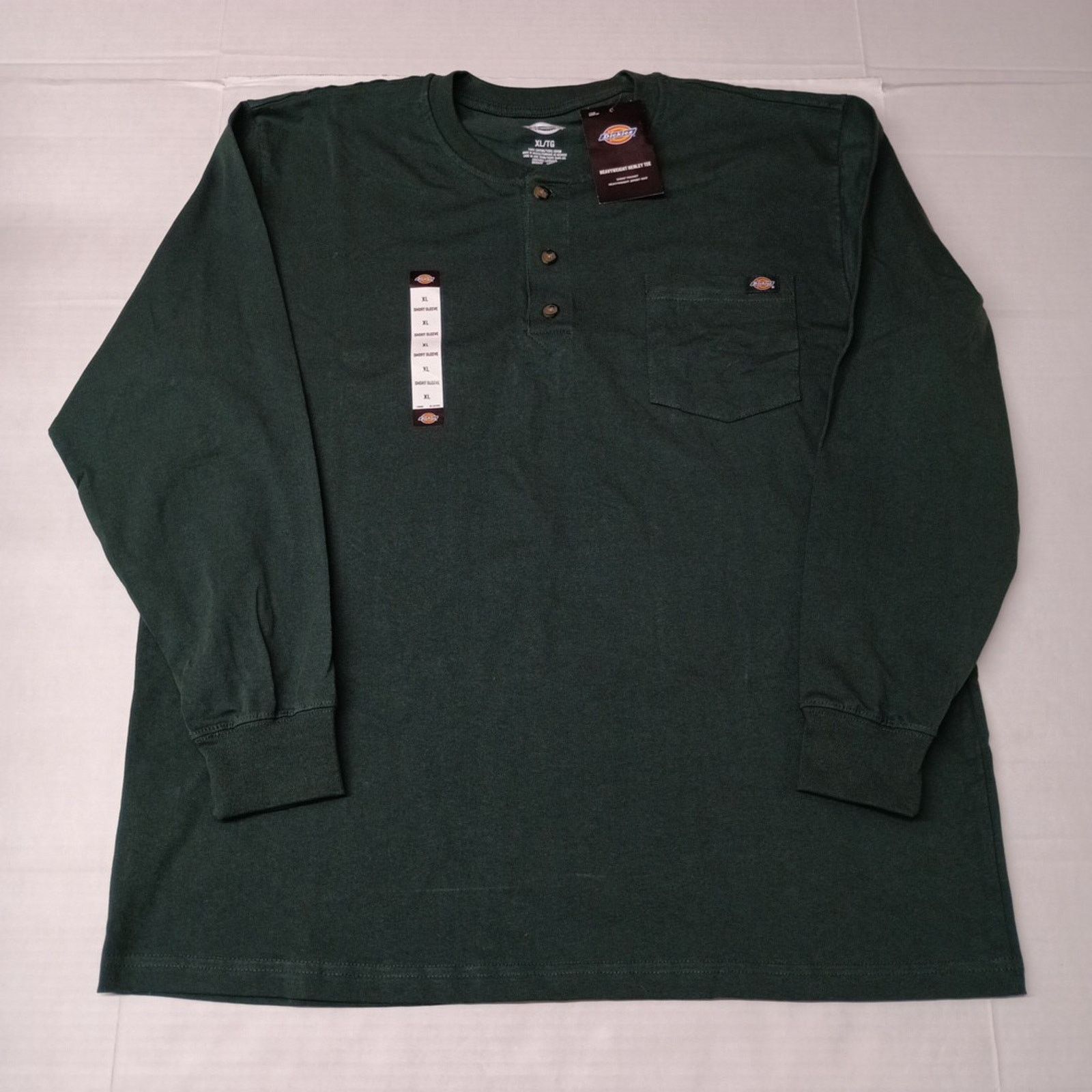 Dickies Dickies Heavyweight Henley Tee Shirt Men's XL XLarge Green Size US XL / EU 56 / 4 - 1 Thumbnail