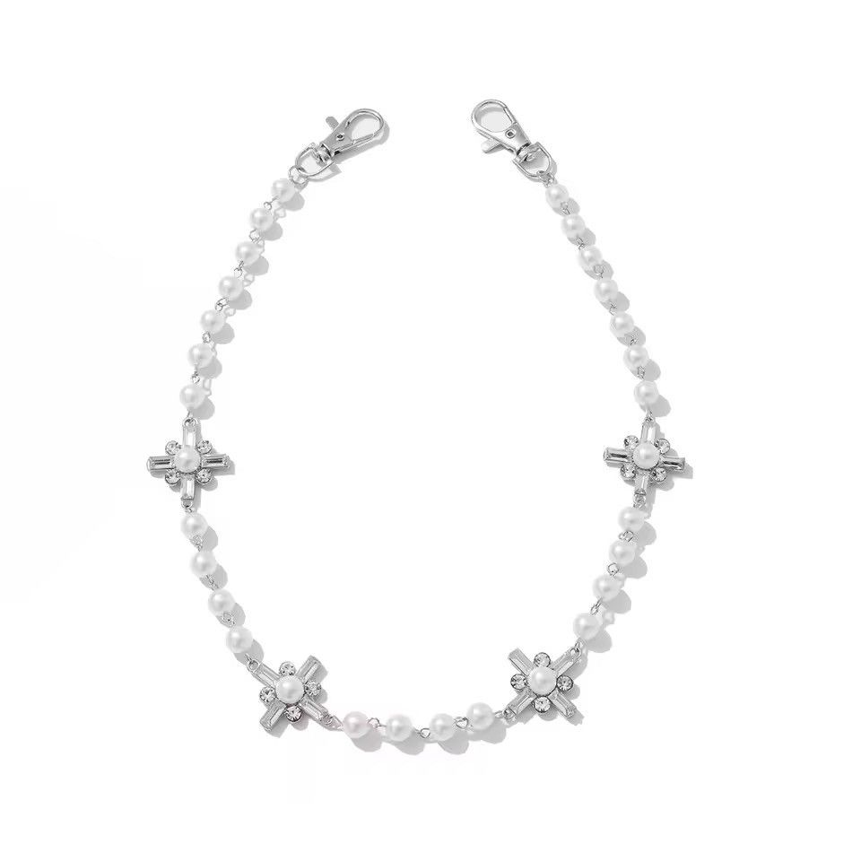Jewelry Streetwear Rhinestone Pearl Punk Gothic Pants Keychain Size ONE SIZE - 5 Thumbnail