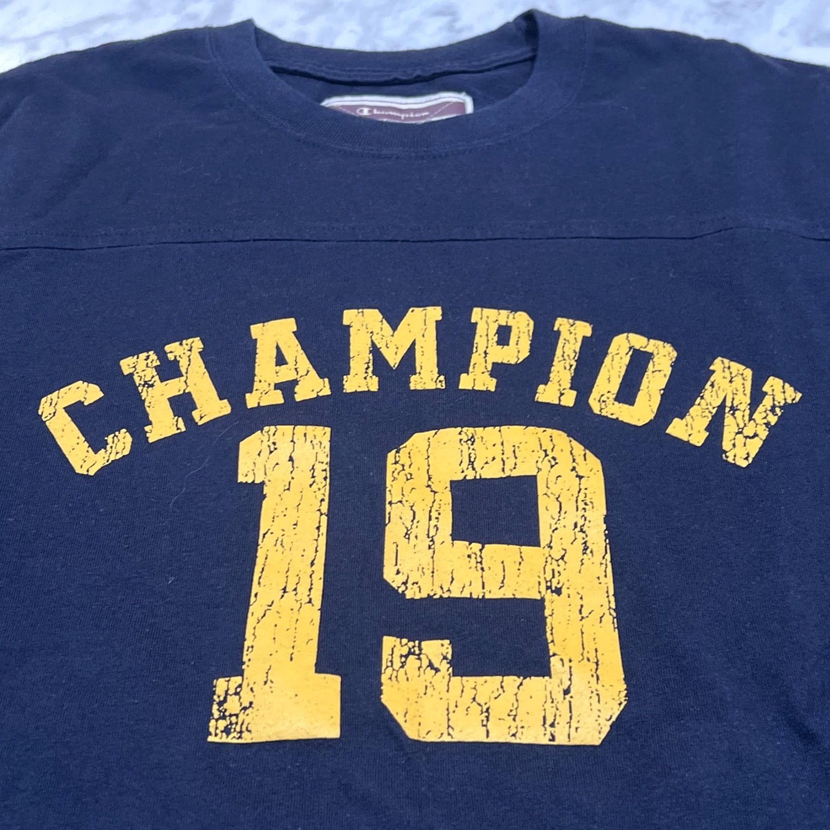 Champion Champion Jersey T Shirt Men Large Long Sleeve 19 Graphics Navy Blue Cotton Size US L / EU 52-54 / 3 - 4 Thumbnail