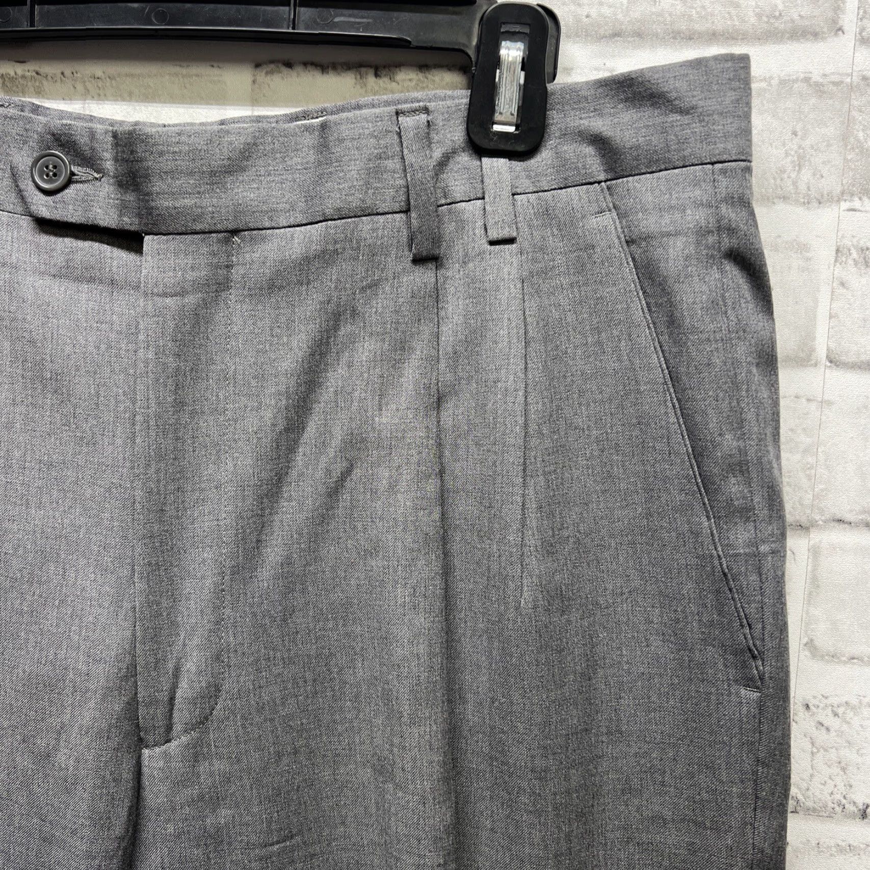 Vintage VINTAGE Patrick James Tollegno 1900 Wool Pleated Dress Pants Mens Gray 29 Inseam Size 35 Size US 35 - 2 Thumbnail
