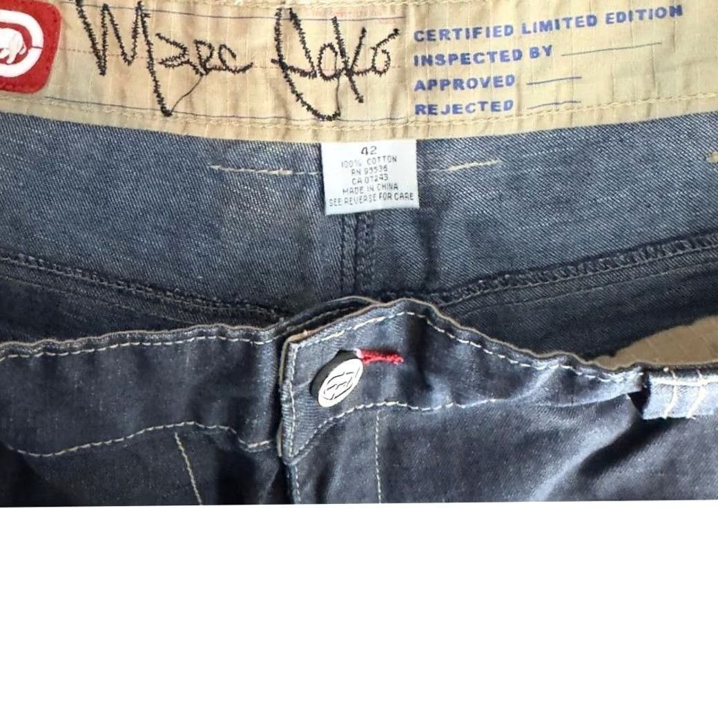 Ecko Unltd. ECKO UNLTD Jeans Mens 42 Dark Wash Cargo Pocket Denim Work Carpenter Wide Leg 90s Retro Vintage? Size US 42 / EU 58 - 4 Thumbnail