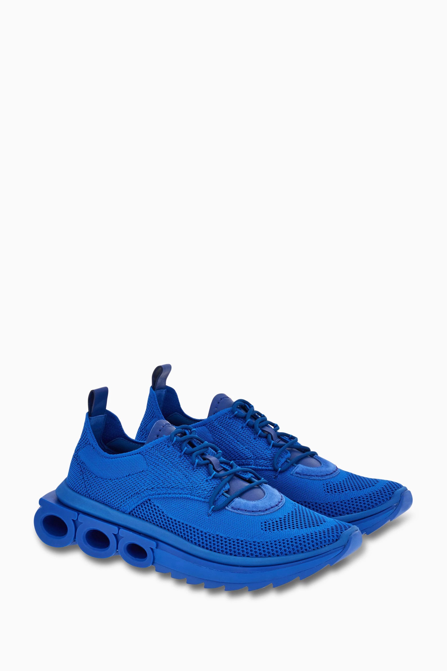 Salvatore Ferragamo o1s1rm0924 Nima Knit Low-Top Sneakers in Blue Size US 7 / EU 40 - 5 Thumbnail