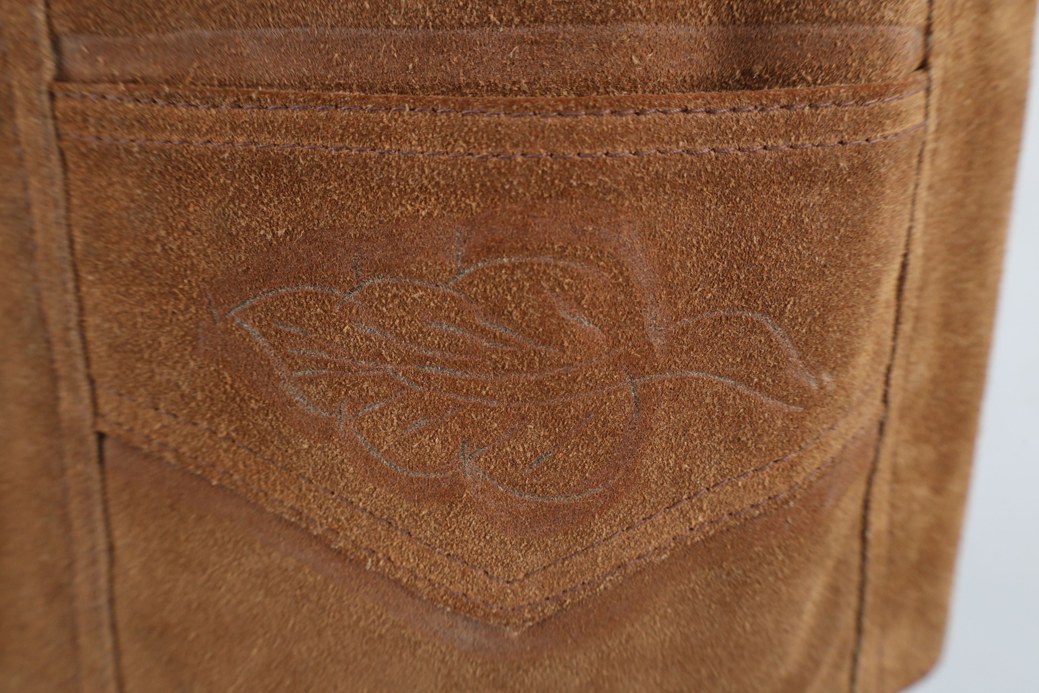 Vintage Vintage 70s Streetwear Horse Suede Leather Vest Jacket USA Size US XL / EU 56 / 4 - 7 Thumbnail