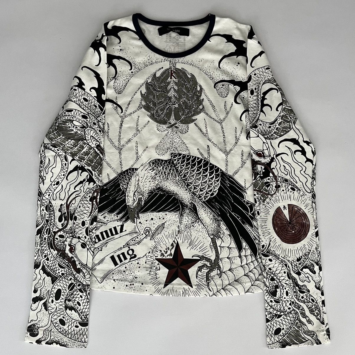 Pre-owned Yasuyuki Ishii 2004 Tattoo Longsleeve Shirt In White